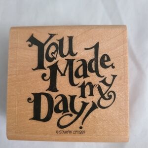 Stampin' Up! Wooden Stamp - Black on Natural Wood